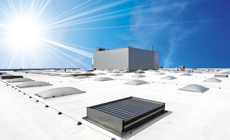  Energy-efficient low-slope roofing system with reflective surface in Katy, Texas
