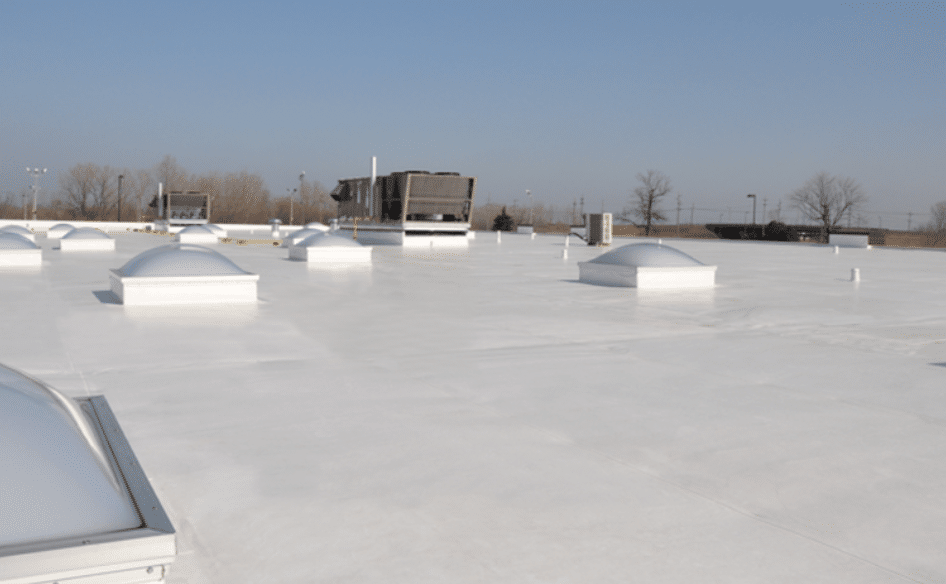 PVC low-slope roofing system installed on a flat roof in Katy, Texas