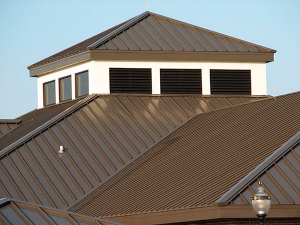 R-panel commercial metal roof in Katy Texas