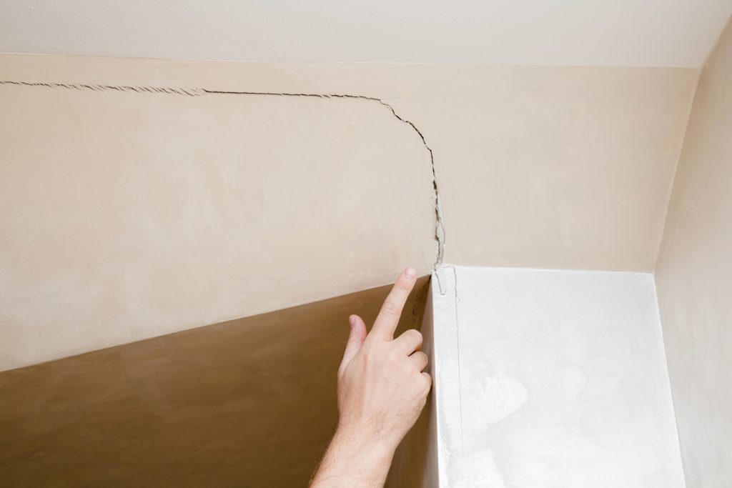 Ceiling water damage from roof leak in Katy home