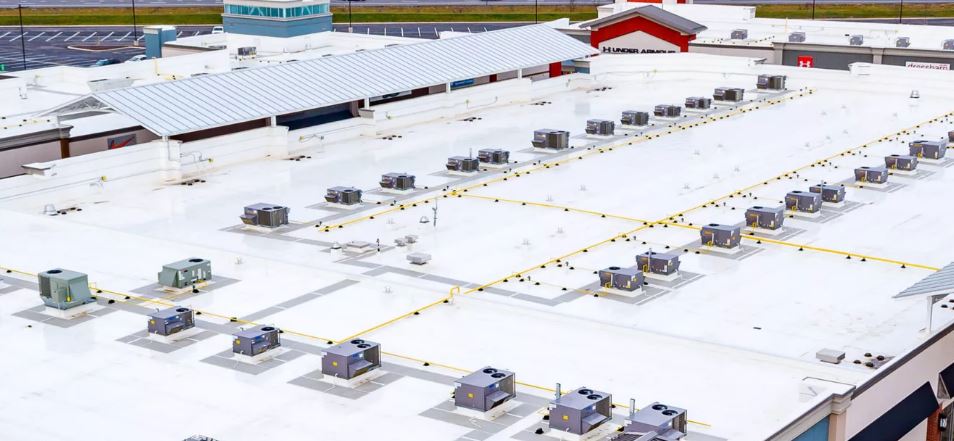 Commercial PVC roofing solution installed in Katy Texas
