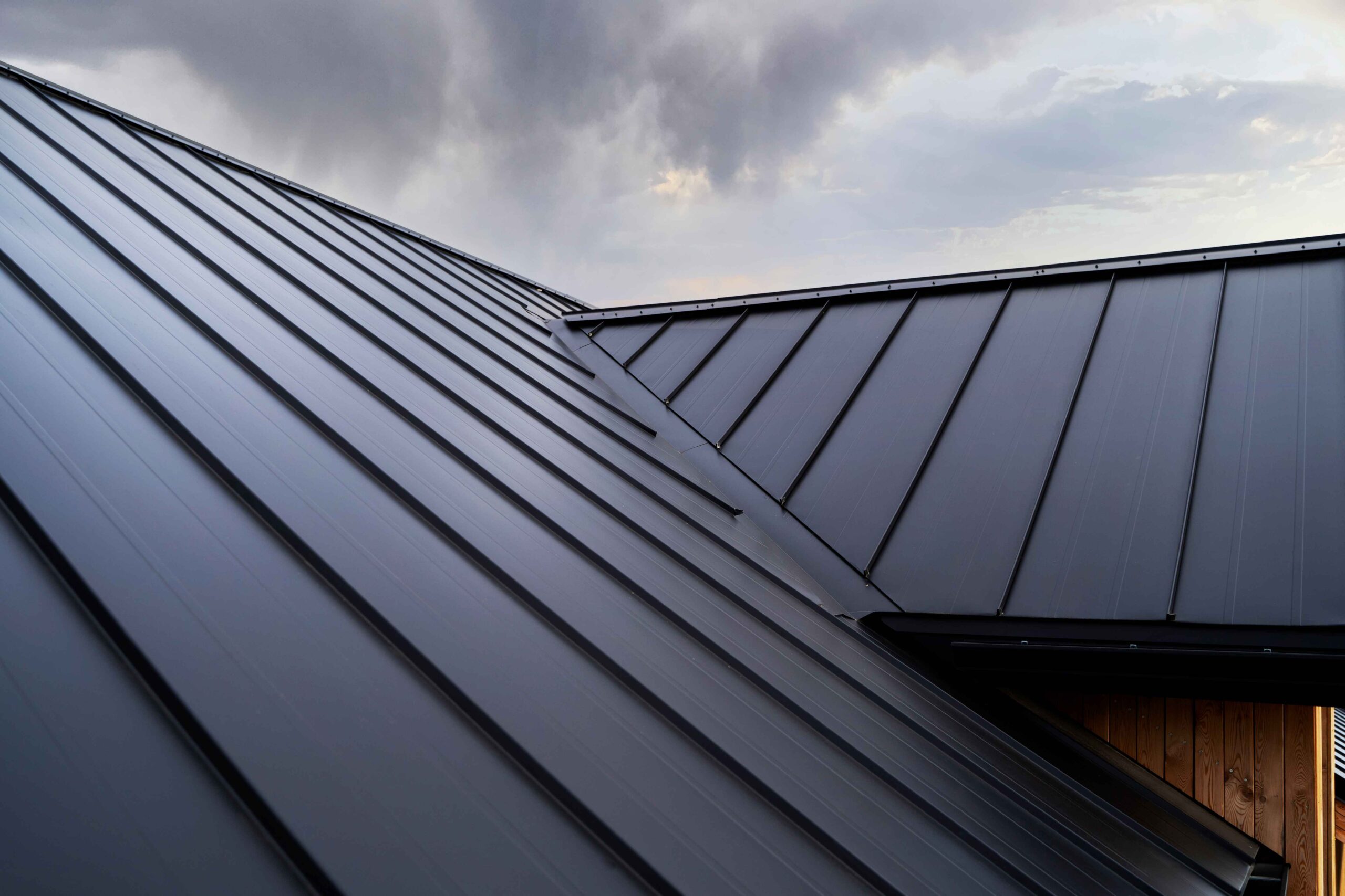 Metal roof installation on industrial property in Katy TX