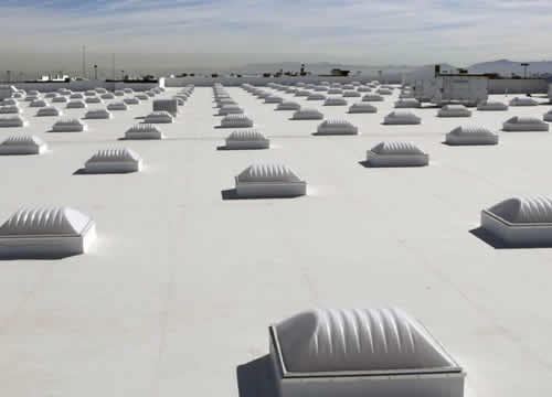 TPO industrial roofing installation in Katy Texas