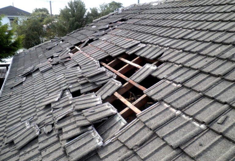 Storm damage to residential roof in Katy, Texas needing replacement